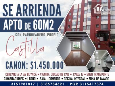 Apartamento En Arriendo En Bogota En Castilla A107421, 60 mt2, 3 habitaciones