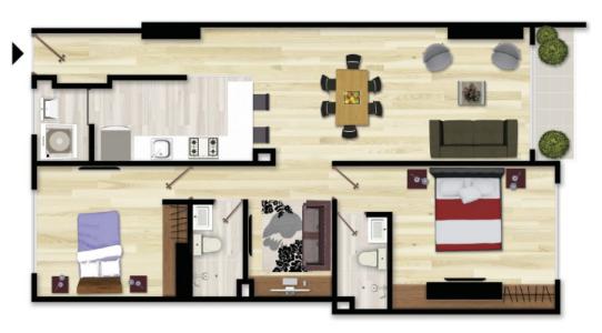 Apartamento En Arriendo En Bogota En Cedritos Usaquen A136428, 84 mt2, 2 habitaciones