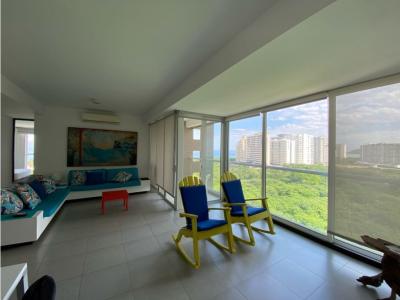 Hermoso apartamento amoblado con vista al mar, 98 mt2, 2 habitaciones