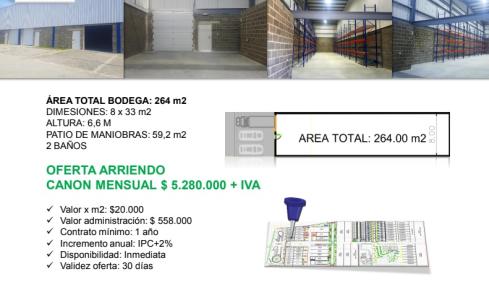 Bodega En Arriendo En Galapa A148343, 264 mt2