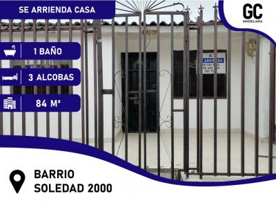 Se arrienda casa en Soledad 2000, 84 mt2, 3 habitaciones