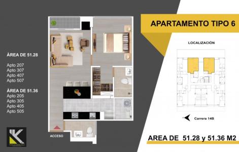 Apartamento En Venta En Bogota V30957, 51 mt2, 1 habitaciones