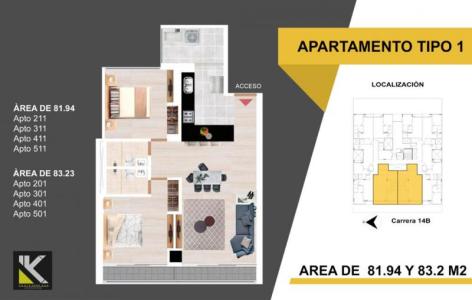 Apartamento En Venta En Bogota V30959, 82 mt2, 2 habitaciones