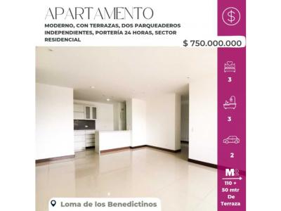 Hermoso Apartamento en venta loma Los benedictinos, 160 mt2, 3 habitaciones