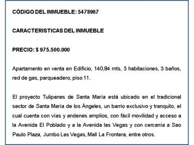 Apartamento en venta. Santa María de los Ángeles. Itagüí. Cod 5478967 , 140 mt2, 3 habitaciones