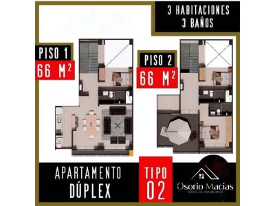 Venta de apartamento en Villamaria, 132 mt2, 3 habitaciones