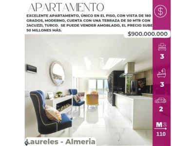 Excelente Apto, piso alto con vista a la ciudad en Laureles - Almeria, 110 mt2, 3 habitaciones