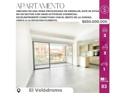 Apartamento en venta en velódromo medellín, 83 mt2, 2 habitaciones