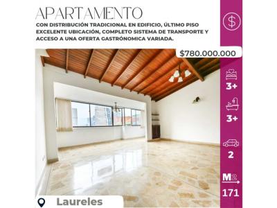 Apartamento en venta en Laureles, Medellín, 171 mt2, 3 habitaciones