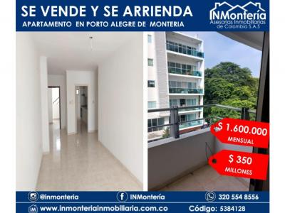 SE VENDE  APARTAMENTO EN ZONA NORTE DE MONTERIA, 3 habitaciones