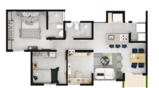 Apartamento En Venta En Pereira En Perla Del Sur V111103, 55 mt2, 2 habitaciones