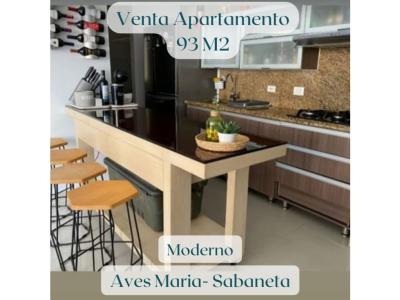 Venta Apartamento Sabaneta sector Aves Maria en Edificio de lujo, 93 mt2, 3 habitaciones