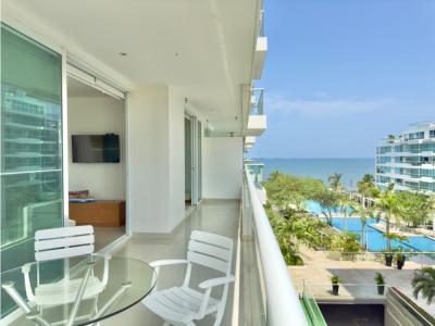 Apartamento en venta con salida a la playa y vista lateral al mar, 79 mt2, 1 habitaciones