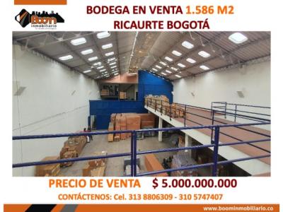 VENTA BODEGA 1.586 M2 BARRIO RICAURTE, 1586 mt2