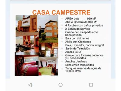 Vendo Casa campestre  en Cota Cundinacarca , 340 mt2, 4 habitaciones