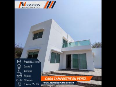 CASA CAMPESTRE EN VENTA - CERROMAR - MORRO / PUERTO COLOMBIA/ TUBARA, 270 mt2, 4 habitaciones