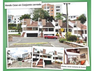 Vendo en Pinares Pereira casa de 3 niveles en conjunto cerrado, 169 mt2, 3 habitaciones