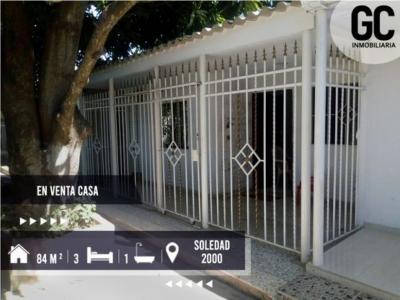 Se vende casa en Soledad 2000, 72 mt2, 3 habitaciones