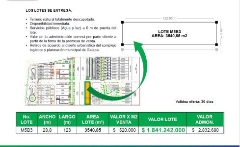 Lote En Venta En Galapa V148324, 3540 mt2