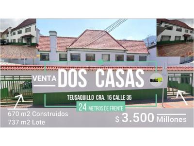 VENTA Casas contiguas Para OFICINAS Teusaquillo 670 m2 OPORTUNIDAD, 670 mt2, 20 habitaciones