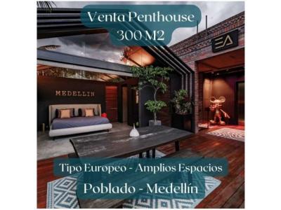 Venta Penthouse Industrial Tipo Europeo Poblado El Campestre, Medellín, 300 mt2, 4 habitaciones