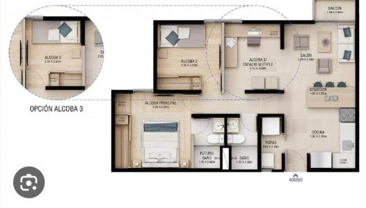 Apartamento En Venta En Sabaneta V50926, 55 mt2, 3 habitaciones