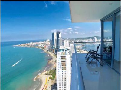 En Cartagena VENDO espectacular apartamento Bocagrabde frente al mar, 123 mt2, 2 habitaciones