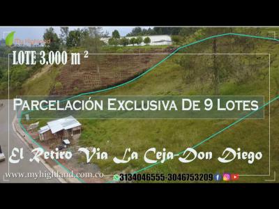 Lote 3.000 m² En Venta  El Retiro La Ceja -Don Diego En Parcelación, 3000 mt2