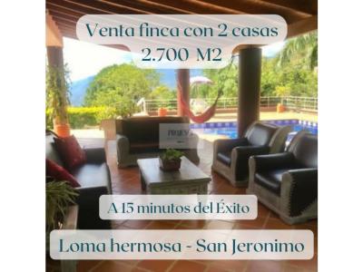 Venta finca San Jerónimo Vereda Loma Hermosa cercana Exito con 2 casas, 6 habitaciones